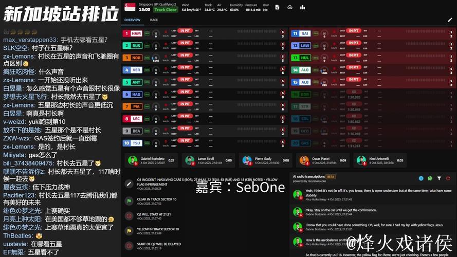 网直播2025F1新加坡大奖赛排位赛及正赛